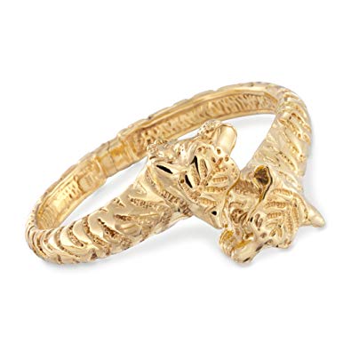 Ross-Simons 14kt Yellow Gold Tiger Bypass Bangle Bracelet, Made in Italy, Includes Presentation Box