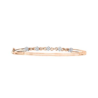 Diamond Fashion Bangle Bracelet in 14k Gold (1/6 cttw) (Color-JK, Clarity-I2/I3)