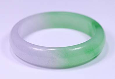 Women Nature Grade Green Lavender Jadeite Jade Gems Bracelet Bangle Size 63mm