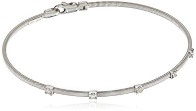 14k Gold Fancy Wire Diamond Bangle Bracelet (1/10cttw, I-J Color, SI2-I1 Clarity)