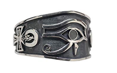 Egyptian Jewelry Silver Horus Ankh Bangle