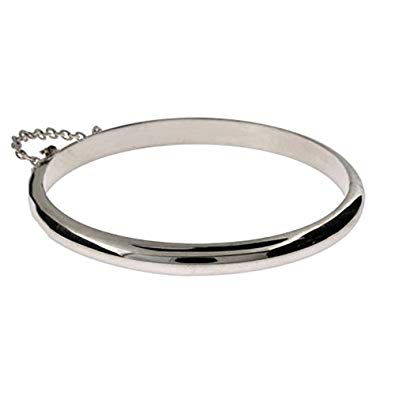 Custom Engraved Sterling Silver Baby Bangle Bracelet (5.5 inches)