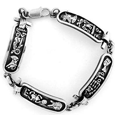 Egyptian Jewelry Silver Cartouche Bracelet