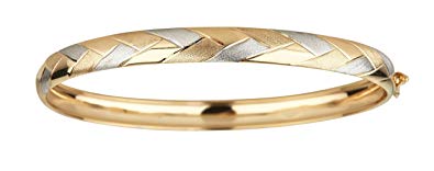 14K Two-Tone Gold Polished and Satin 7