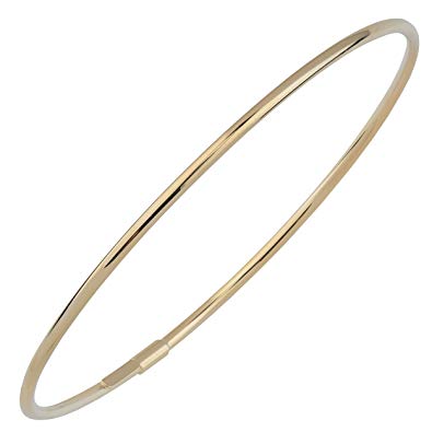 Kooljewelry 14k Gold 2mm High Polish Slip-on Bangle Bracelet (yellow gold, white gold or rose gold)