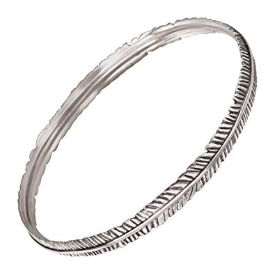 Silpada 'Etched Feather' Sterling Silver Bangle Bracelet, 8