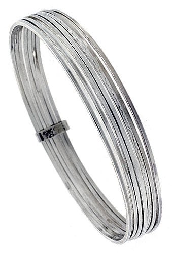 Sterling Silver 7-day Bangle Bracelet Handmade 7 inch