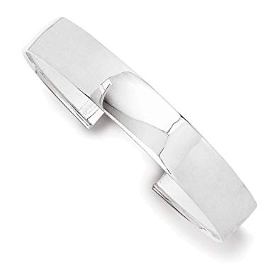 Sterling Silver 11mm Fancy Cuff Bangle Bracelet
