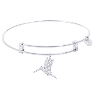 Rembrandt Hummingbird Charm Expandable Wire 'Confident' Bangle, Sterling Silver