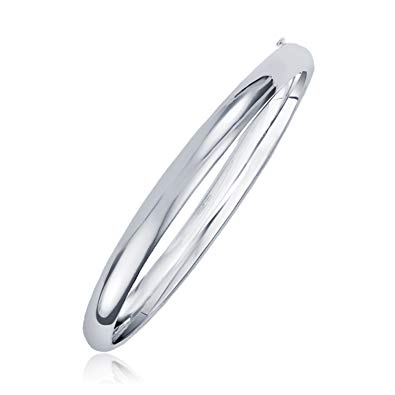 Jewels By Lux Classic Bangle in 14k White Gold (5.0mm)