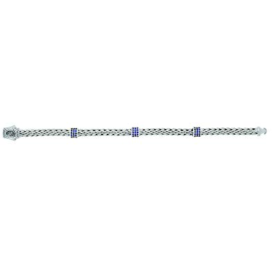 Phillip Gavriel Sterling Silver Blue Sapphire Weave Bracelet - 7.25