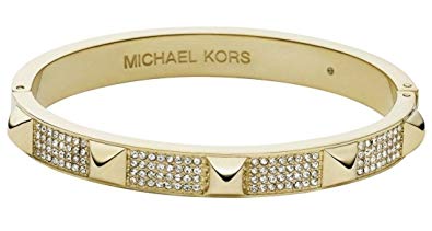 Michael Kors MKJ3822 Gold Tone Pave Embellished Studded Bangle Bracelet