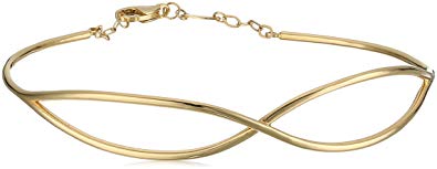 14k Yellow Gold Infinity Adjustable Bangle Bracelet