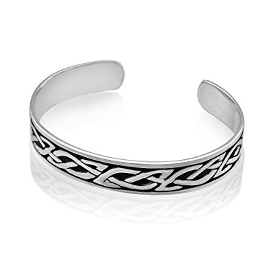 WithLoveSilver Sterling Silver 925 Celtic Infinity Bangle Bracelet