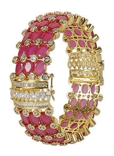 MUCHMORE Trendy Gold Tone Diamond Swarovski Elements Indian Bangles Traditional Partywear Jewelry