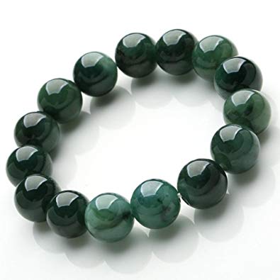 Natural Dark Green Jade Bracelet Beaded Bracelet